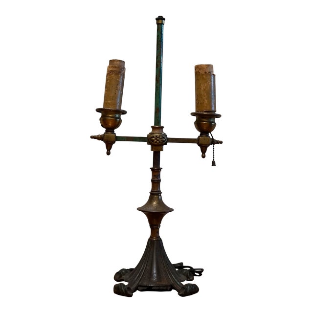 Rembrandt Antique Bouillotte Iron Tole Lamp, 1920s For Sale