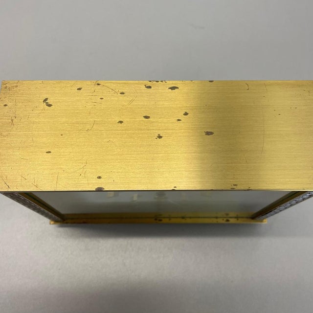 Gold Vintage Modernist Metal Brass Table Clock from Diehl Dilectron, Germany, 1960s For Sale - Image 8 of 18