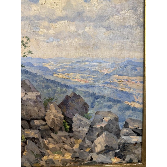 Heinrich Dietzsch, Sea of ​​Rocks at the Hoher Meißner, 1930, Oil Painting on Wood For Sale - Image 10 of 12
