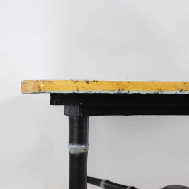 Pair of Vintage Black Lacquer Chinoiserie Side Tables With Gilt Peacock and Floral Motif For Sale - Image 12 of 17