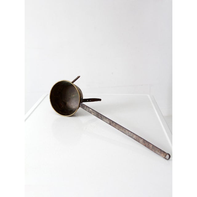 Antique Brass and Iron Three-Legged Hearth Cooking Pan For Sale - Image 4 of 16