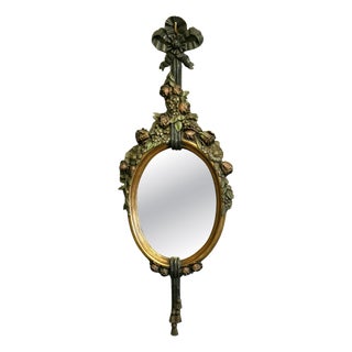 Vintage French Oval Mirror, 1920 For Sale