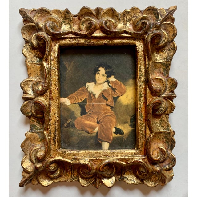 Vintage Miniature Florentine Gilded Framed Art Collection Set of 3