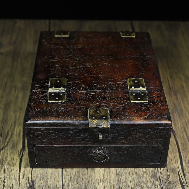 Chinese Huali Rosewood Folding Book Stand Box With Drawer For Sale - Image 3 of 10