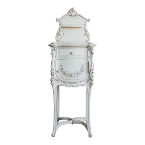 Early 20th Century Antique Painted Marble Top French Rococo Nightstand