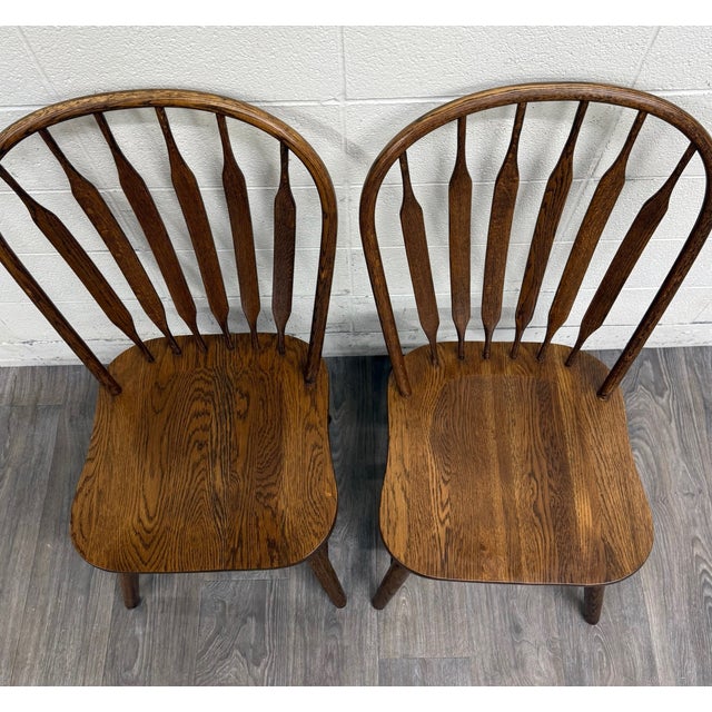 Wood Vintage Bent Hoop Back Spindle Paddle Back Arrow Back HIgh Back Windsor Chairs For Sale - Image 7 of 11