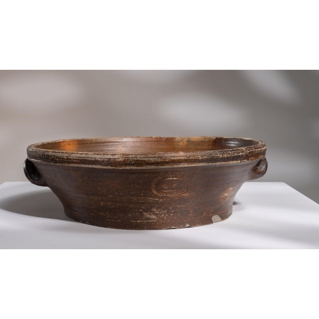Early 20th Century France Chocolate Ceramic Serving Bowl For Sale - Image 10 of 15
