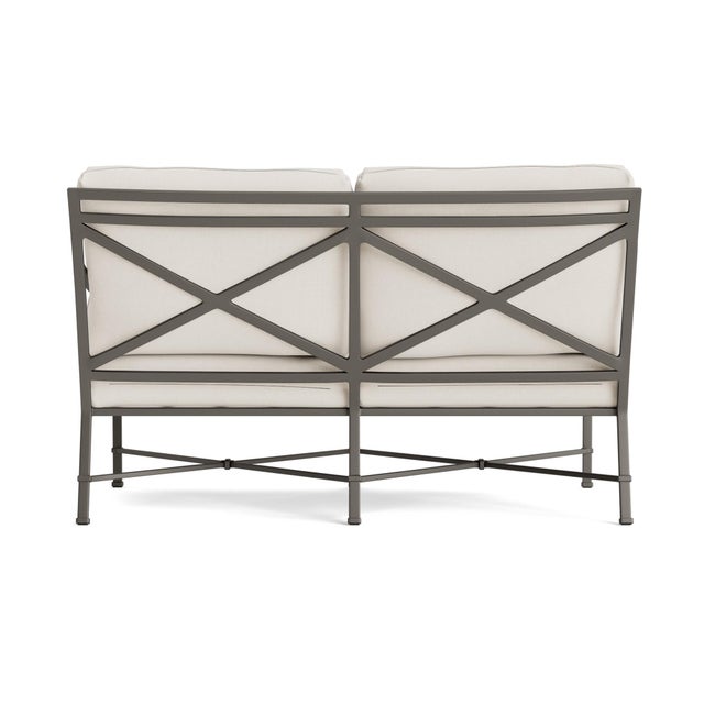 Brown Jordan Brown Jordan Venetian Right Arm Loveseat, Mica frame with Fusion Natural fabric For Sale - Image 4 of 11