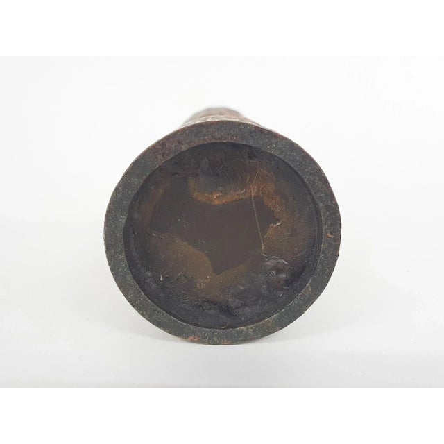 Heavy Bronze Vase with Copper Details, in Good conditions.