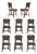 Set of Eight Vintage Rattan French Bistro Chairs For Sale