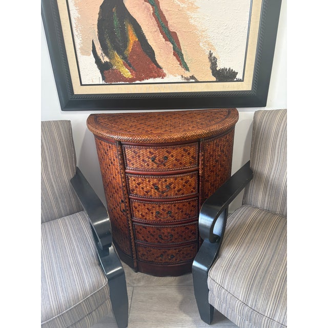 1980s 1980s Costal Rattan Demi-Lune Cabnit/Bar For Sale - Image 5 of 12