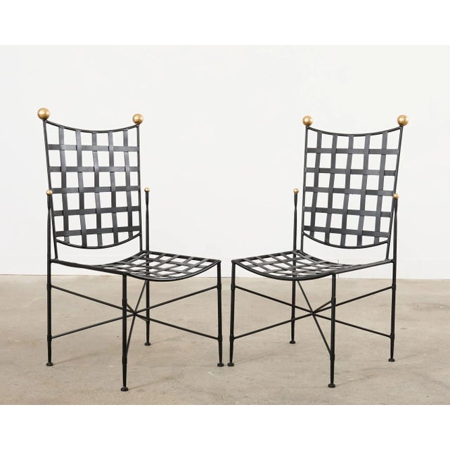 Neoclassical Pair of Mario Papperzini for John Salterini Garden Dining Chairs For Sale - Image 3 of 12