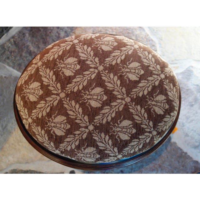 Cinnamon Walnut Bee-Clad Oval Stool For Sale - Image 8 of 14