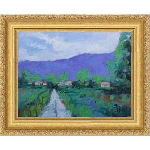 Green Modern Impressionist Oil Painting Landscape For Sale - Image 8 of 12