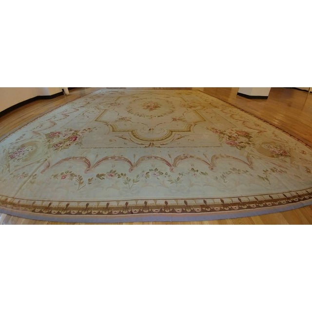 Antique French Aubusson Carpet, Fine Pale Pink, Rose, Taupe, Elegant Carpet For Sale - Image 18 of 18