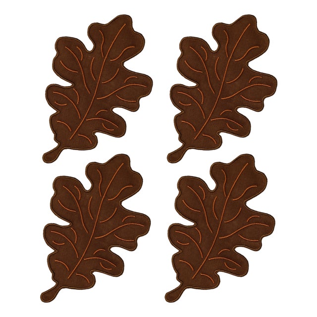 Oak Leaf Cocktail Napkins - Set of 4 For Sale