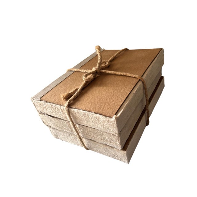 French Restoration Hardware Large Tomes in Taupe – Set of 3 Handcrafted French-Inspired Decorative Books For Sale - Image 3 of 12