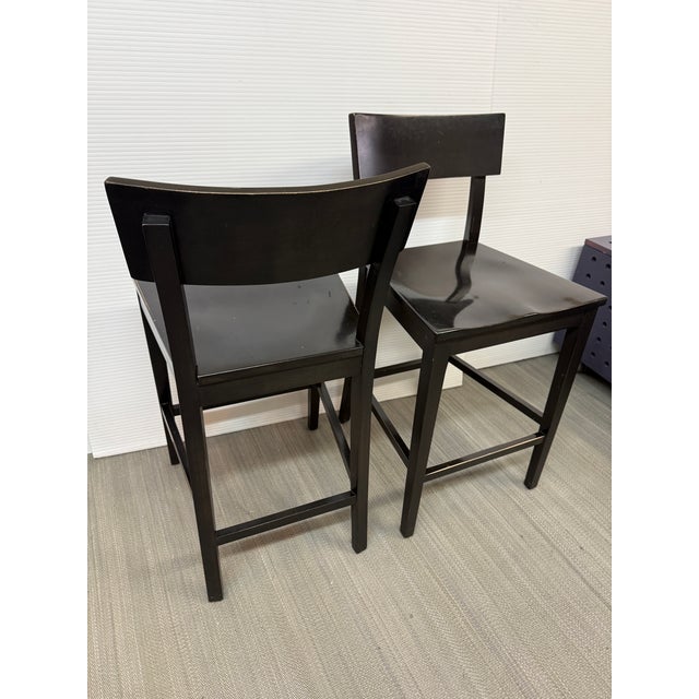 Wood Room & Board Doyle Counter Stools, Pair For Sale - Image 7 of 12