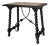 19th Spanish Side Table with Cared Turned Legs and Iron Stretcher For Sale