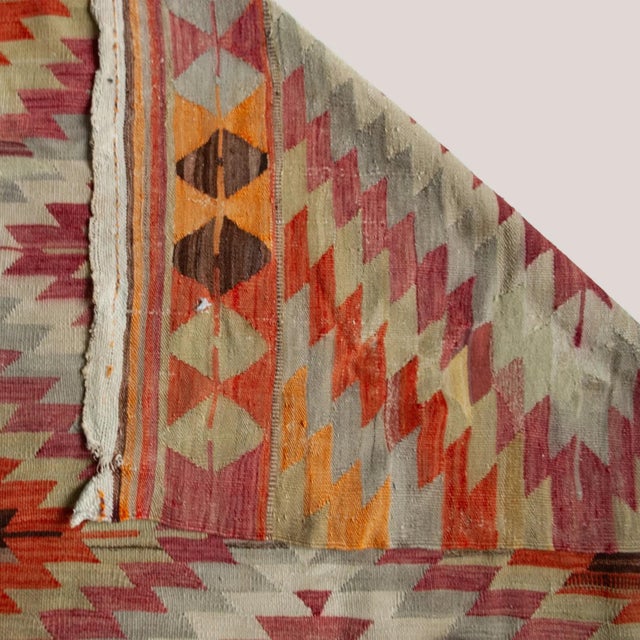 Geometric Anatolian Kilim Rug, 1920s For Sale - Image 6 of 7