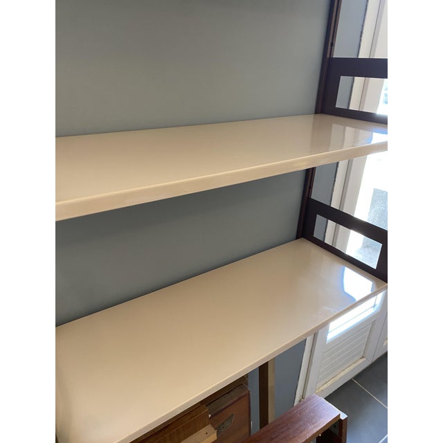 Vintage Modular Metal Wall Shelf in Brown and Beige from Éditions Rossignol, 1970s For Sale - Image 9 of 18