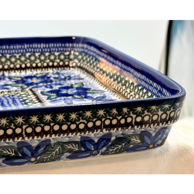 Polish Pottery' Unikat ’The Ultimate Bakeware Collection” Rectangular Baker # 1864 With Coa by Ceramika Artystyczna Company For Sale - Image 9 of 12
