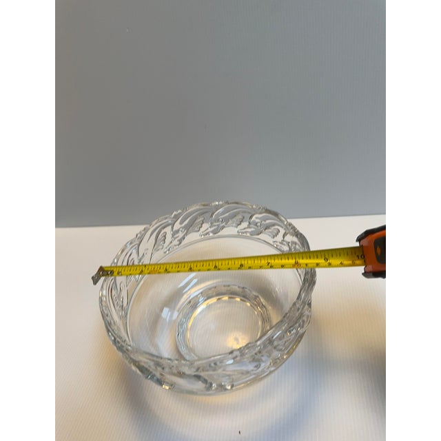 Glass Tiffany & Co. Mid Century Modern Clear Art Glass Crystal Bowl With Dolphins 8"x 5" For Sale - Image 7 of 15