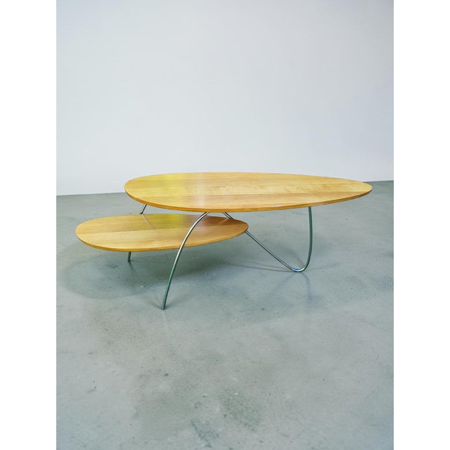 Modern Coffee Table in Wood and Steel, 1980s For Sale - Image 11 of 11