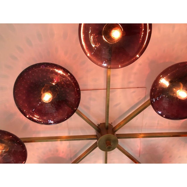 21st Century Dieci Bronze Amethyst Bubbles Murano Flush Mount by Fabio LTD For Sale - Image 10 of 10