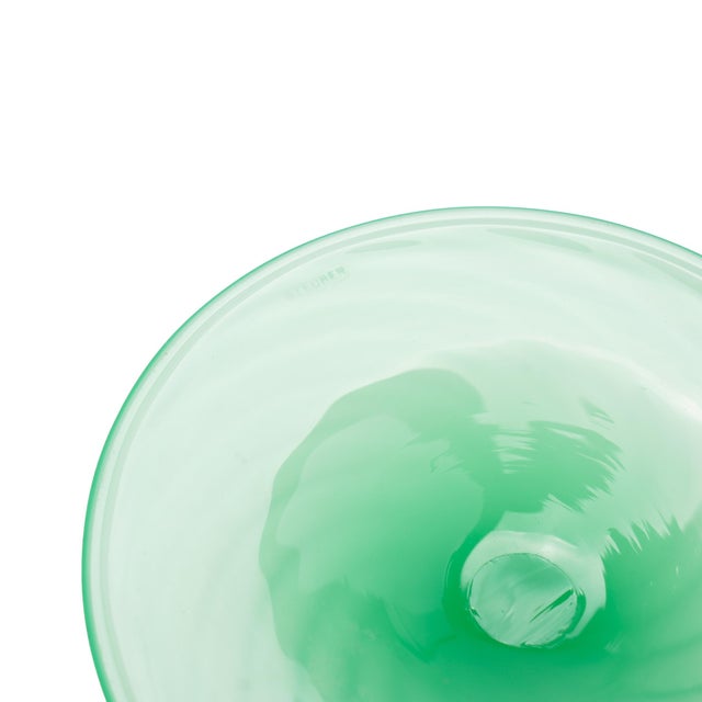 Green Frederick Carder-Era Steuben Jade and Alabaster Glass Candlestick, 1920-1933 For Sale - Image 8 of 9