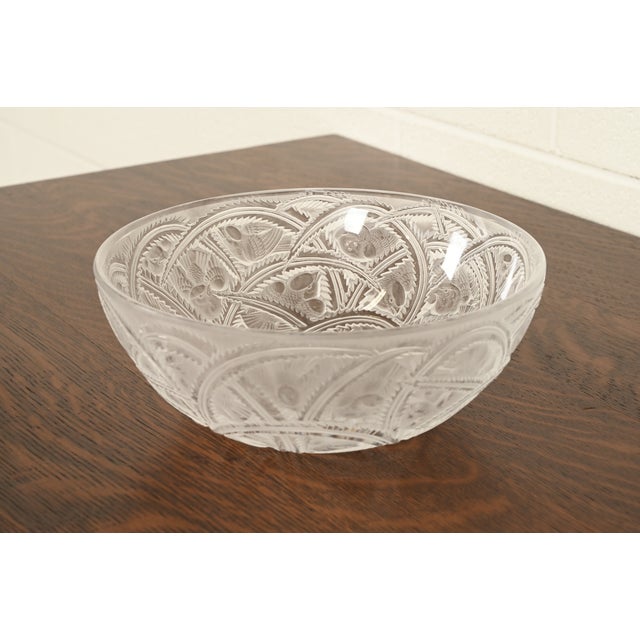 Lalique "Pinsons" Art Deco Frosted Crystal Glass Bowl For Sale - Image 14 of 14