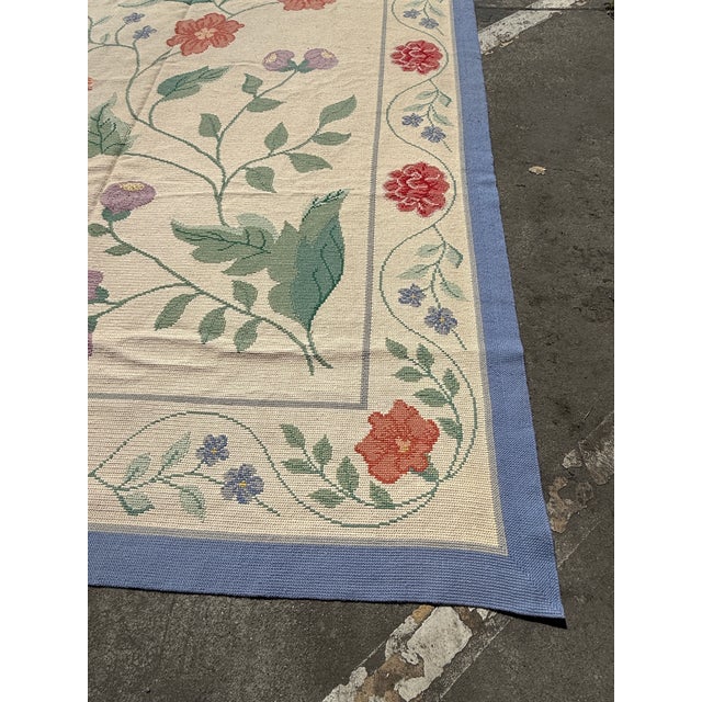 11ft 8in × 13ft 11in Starck Portuguese Petit-Point Area Rug For Sale In San Francisco - Image 6 of 12