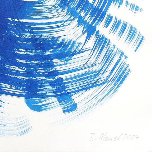 The Blue Dress 18 - Minimalist Figurative Ink Painting on Paper Original Artwork by Bettina Mauel For Sale In Los Angeles - Image 6 of 6