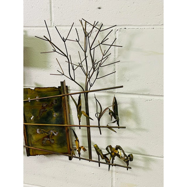Mid-Century Modern Vintage 1970s Curtis Jere’ Style Burnt Metal Wall Sculpture For Sale - Image 3 of 7