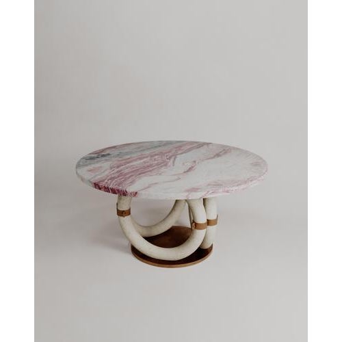 Round Black Marble Bronze Lilly Dining Table by Esther Knopfler For Sale - Image 13 of 15