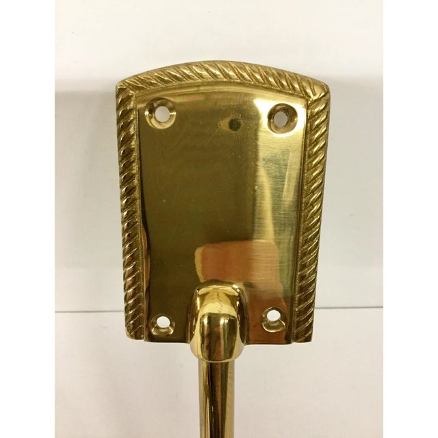 Pair of Vintage Brass Tassel Design Curtain Tieback Brackets For Sale - Image 10 of 12