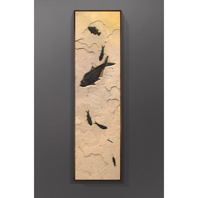 A tall vertical mural quarried from our "Fossil Lake" stone layer. The cascading composition of fossils includes a 17"...