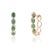 Green 14k Gold 1.7ct Natural Emerald & Diamond Halo Art Deco Hoop Earrings- 2 Pieces For Sale - Image 8 of 18