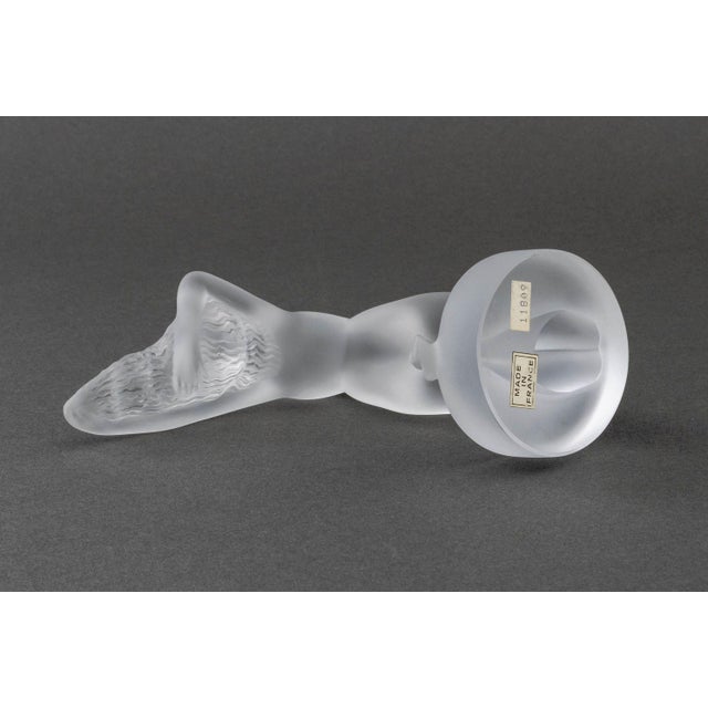 Glass Lalique "Chrysis" Frosted Crystal Sculpture For Sale - Image 7 of 9