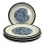 Midcentury Designers Collection Blue Shasta Stoneware Dinner Plates S/4 For Sale