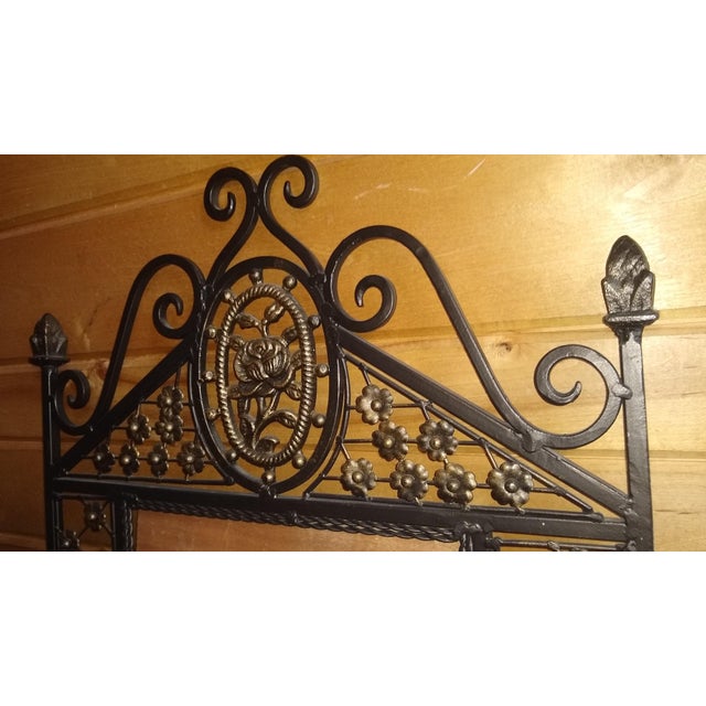 Vintage Italian Rose Floral Wall Decor Wrought Iron Frame for Mirror/Art For Sale In Minneapolis - Image 6 of 7