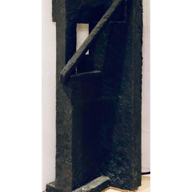 Black geometric sculpture by Ursula Meyers conceptual Artist. Ursula Meyer (1915-2003) American sculpture signed and...