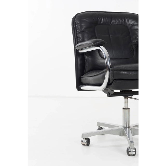 Black Frank Mariani Leather Desk Chair For Sale - Image 8 of 11