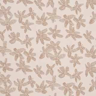 Schumacher x Caroline Z Hurley Hibiscus Fabric In Mistral Sand For Sale