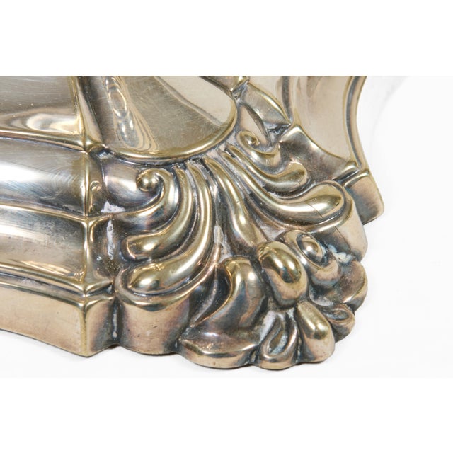 Silver Pair Sheffield Silver Plate George II Style Candlesticks For Sale - Image 8 of 11
