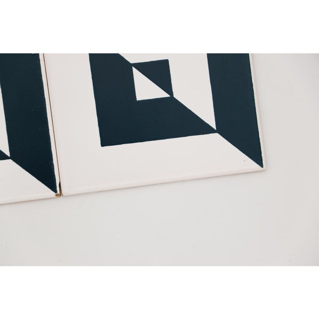 Ceramic 1950s Set of Two Small Bold Geometric Tiles, Portuguese For Sale - Image 7 of 11