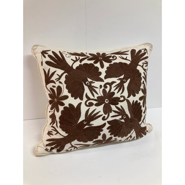 Gorgeous Vintage Crewel Work hand embroidered Brown Birds . Add some Boho Chic Style to your home or Design Project. We...