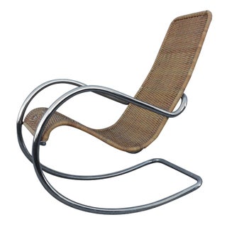 1970s Modern Italian Chrome Rocking Chair For Sale