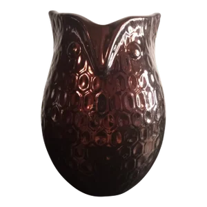 Vintage Copper Glazed Ceramic Owl Decorative Vase
