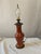 This hand painted lamp uses up to 100 Watt Edison base bulb, the height of the base is 17".